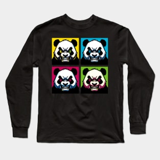 Pop Angry Panda - Funny Panda Art Long Sleeve T-Shirt